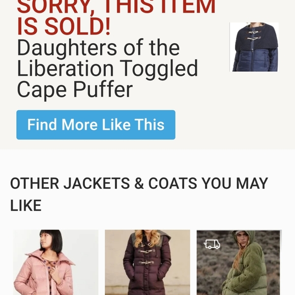 DAUGHTERS OF THE LIBERATION NAVY TOGGLE CAPE COLLAR PUFFER JACKET EUC SIZE SMALL - Picture 14 of 14